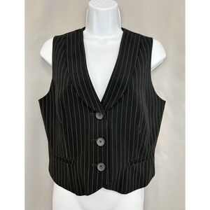 Uniforme Petite John Paul Richard‎ Vest Sz 10P Women's Carer Black Striped